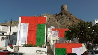 The Orient Oman  Muscat district Muttrah  corniche decorated for the sultans birthday [upl. by Ligriv]