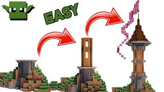 EASIEST TOWER IN MINECRAFT TUTORIAL [upl. by Aydin708]