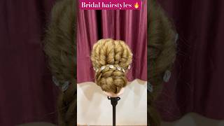 Bridal hairstyles for bridal sessions 🔥🔥🔥shortvideo ytshorts shorts hairstyle 🔥🖤 [upl. by Skvorak361]