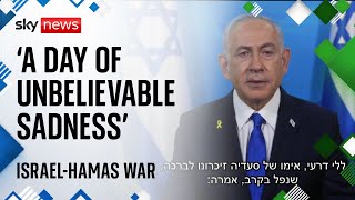 Netanyahu marks anniversary of 7 October attacks  IsraelHamas war [upl. by Ahsennek340]