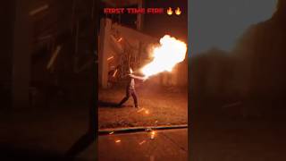 First time fire practice 🔥🔥reactionvlogger950 trending explore flair bartender fire shorts [upl. by Dalury]