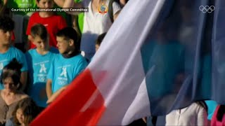 French National Anthem  Paris 2024 Flame Handover Ceremony [upl. by Marka]