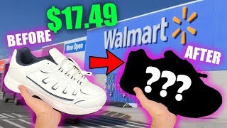 CUSTOMIZING SHOES FROM WALMART CHALLENGE  Jordan Vincent [upl. by Millda]