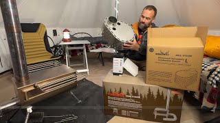 Winnerwell Nomad Plus Double View External Air Large Sized Wood Burning Tent Stove Unboxing [upl. by Dafna]