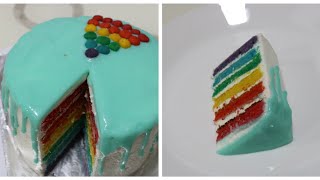 Rainbow Cake Recipesuper Delicious 😋 റെയിൻബോ കേക്ക് [upl. by Kylila849]