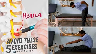 5 Exercises to Avoid with Bulging Disc Sciatica Disc hernia in Lower Back [upl. by Novello210]