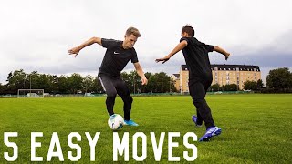 5 Easy Effective Match Skills To Beat Defenders  Easy Dribbling Tutorial For Footballers [upl. by Lenod]