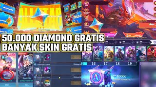 BANYAK SKIN LIMITED  50000 DIAMOND GRATIS  EVENT ALLSTAR DAN PROMO DIAMOND KUNING 2024 RILIS [upl. by Batty]