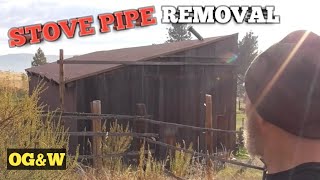 My Broken Wood Stove Pipe Needs Removed [upl. by Annek]