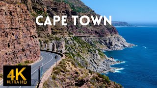 Flying Over Cape Town  4k Ultra HD Relaxing Music Along With Beautiful nature Video [upl. by Cockburn]