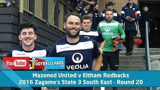 2016 State 3 SE Rd 20  Mazenod United v Eltham Redbacks [upl. by Kreegar]