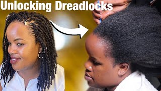 Removing DREADLOCKS Without Cutting Your Hair Its What Ive Been Waiting For [upl. by Lusar622]