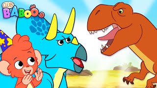 Who is stronger The Triceratops or TRex  Club Baboo  1 HOUR VIDEO  Dinosaur Fight [upl. by Llehsem]