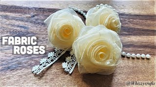 Amazing ribbon flowers  No Sewing hacks  Fabric Rose tutorial [upl. by Ahsram]