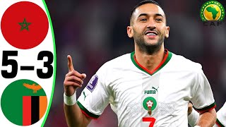 Morocco vs Zambia 53  All Goals and Highlights  2024 🔥 ZIYECH [upl. by Steere]