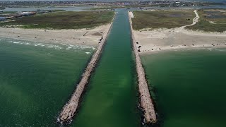 Packery Channel Jetties Corpus Christi Texas August 2022  Drone [upl. by Tabor]