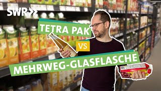 Einweg besser als Mehrweg Glasflasche vs Getränkekarton  Ökochecker SWR [upl. by Anisirhc]