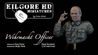 Kilgore HD Miniatures KGF001 Werhmacht Officer 110th scale resin Bust [upl. by Aenaj]