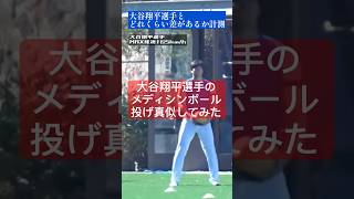 【球速アップ】大谷翔平選手のメディシンボール投げと草野球人の比較大谷翔平 [upl. by Arahsak230]