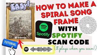 How To Make A SPIRAL LYRICS Frame With SPOTIFY SCAN CODE  Cricut  Tutorial  EASY  DIY  2022 [upl. by Raquela]