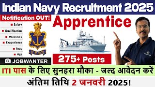 Naval Dockyard Apprentice Notification 2025  Indian Navy Apprentice  ITI Jobs  Full Details [upl. by Neelac]