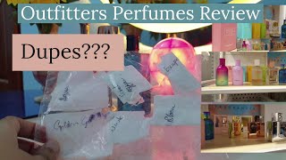 Outfitters Perfumes Review  Escaped Secret Affair Luminous Bloom OceanDusk Golden Goddess Aqua [upl. by Anilave340]