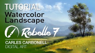 Rebelle 7 Watercolor Landscape tutorial [upl. by Niel]