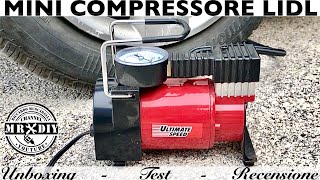 Mini compressore lidl ULTIMATE SPEED UMK 10 C2 portatile da accendisigari 12V Auto moto Parkside [upl. by Redep]