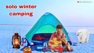 solo winter campin  in high wind  camping in india  camping videos [upl. by Uoliram]