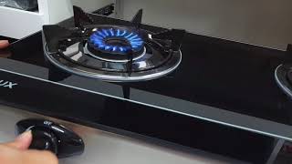 KSH  Milux MSG6300 Tempered Glass Double Burner Gas Cooker Table Top display video [upl. by Nivrag]