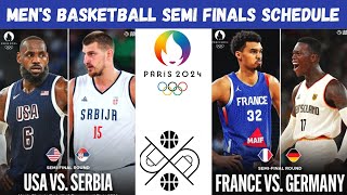 2024 Summer Olympic Games Mens Basketball SemiFinals Schedule  Olympic Basketball Tournament [upl. by Ettenowtna]