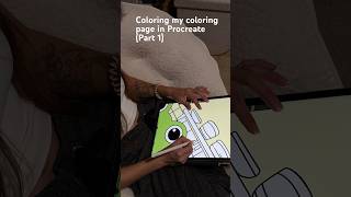 Coloring my coloring page in Procreate cute coloring colorwithme coloringpages procreate [upl. by Nitfa]