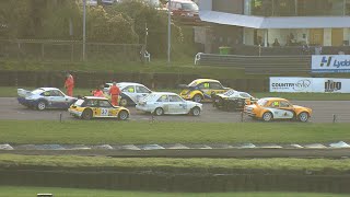 Look what happens to the leader Super Retro rallycross cars do battle in the Lydden Hill finals [upl. by Ano]