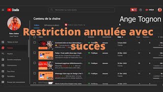 Comment supprimer définitivment la réclamation pour atteinte au droit dauteur sur ma vidéo Youtube [upl. by Lise]