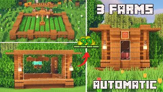 Top 3 Automatic Farms to Start in Minecraft 121  Bedrock  Java  Tutorial [upl. by Eillat]