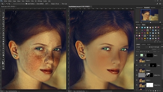 Tutoriel Photoshop CC 2017Enlever des Taches de Rousseur et Embellir un Visage [upl. by Celtic958]