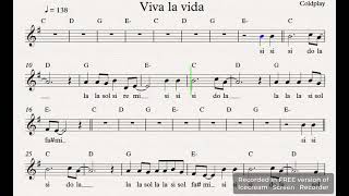 VIVA LA VIDA  Coldplay  Flauto  C instruments score [upl. by Neom]