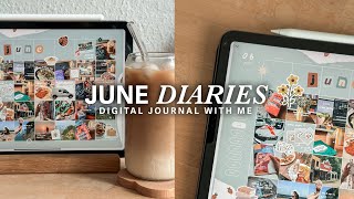 iPad Journal with me June Digital Journal on Goodnotes 6 life lately monthly recap [upl. by Harbed197]