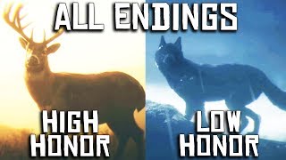 Red Dead Redemption 2  ALL 8 ENDINGS Low amp High Honour PC 4K [upl. by Haisej]