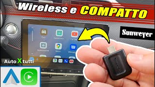 CONVENIENTE E COMPATTO Android Auto e CarPlay WIRELESS con ladattatore SUNWEYER mg [upl. by Ecinaj635]