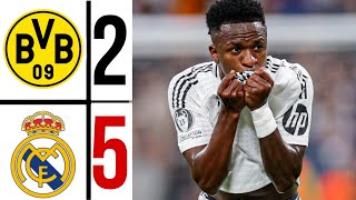 ⚪ Dortmund vs Real Madrid 25 vinicius Jr hattrick Goal EXTENDED HIGHLIGHTS CHAMPIONS LEAGUE 2025 [upl. by Eiznikam]