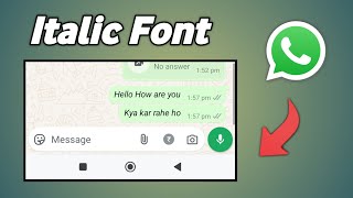 Whatsapp Italic Writing  Whatsapp Italic Font Trick  Whatsapp Italic Font [upl. by Still]