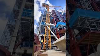 Luffing Tower Crane Climbing Up [upl. by Ehsom252]