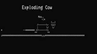 VT100 ASCII Animation CowBoom [upl. by Oulman192]