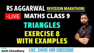 Triangles  Chapter 8 Important Questions  Exercise 8 with Examples  RS Aggarwal  Class 9  CBSE [upl. by Eilime]