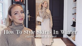 How I Wear Skirts in Winter to Stay Warm  OUTFITS amp WINTER FASHION HACKS [upl. by Valda]