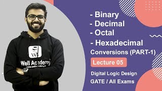 Binary to Decimal  Octal  Hexadecimal Conversions Part1  Digital Logic Design GATE Lectures [upl. by Roderich]