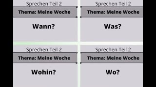 TELC A2 Almanca A2 Deutsch Sınav  Sprechen Teil 2  Konuşma  Bölüm 2 Thema Meine Woche Hafta [upl. by Suki]