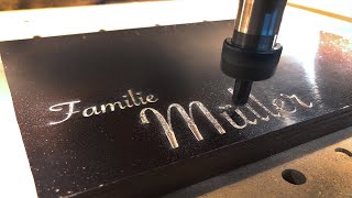 Gravieren mit der CNC Fräse  Selbstgebaute CNC Fräse zum gravieren nutzen  Fusion 360 Tutorial [upl. by Mirna]