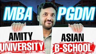 amity mba vs asian pgdm comparison  fees placement international trips hostel [upl. by Annaeirb]